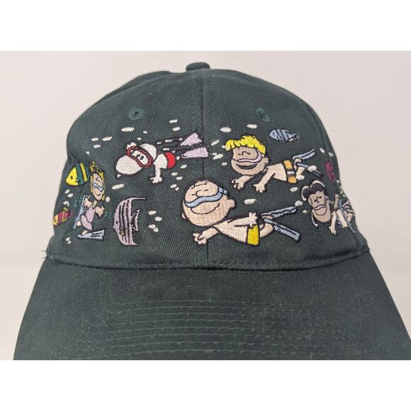 VTG Peanuts Swimming Snorkeling Game Snapback Hat Black Head Start Sportswear - Picture 2 of 9